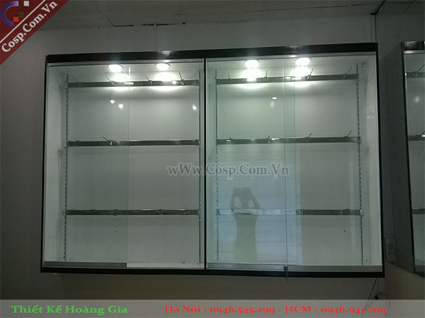 Hình ảnh thực tế của tủ trưng bày treo tường sau khi thi công xong